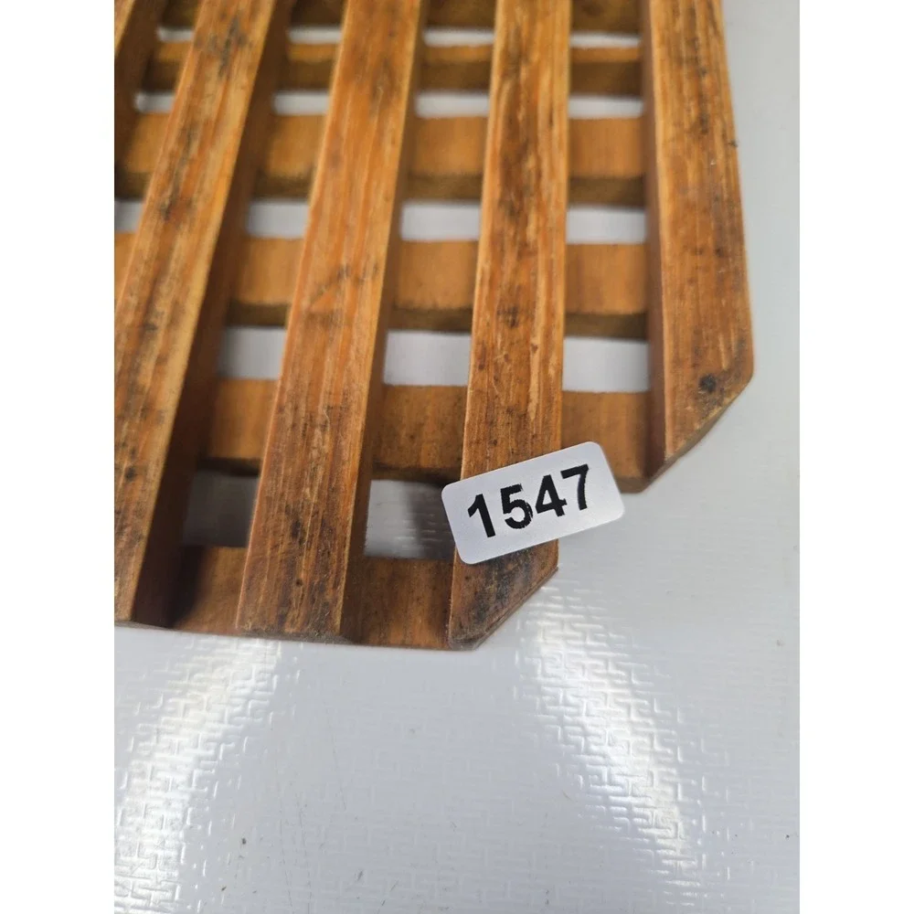 Vintage Danish Modern Teak Wood Lattice Trivet 8x7 Mid Century Hot Pad Grid
